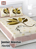 Jantar Mantar Cotton Bedsheet – White & Yellow Flower Print (70 x 100 Inches)