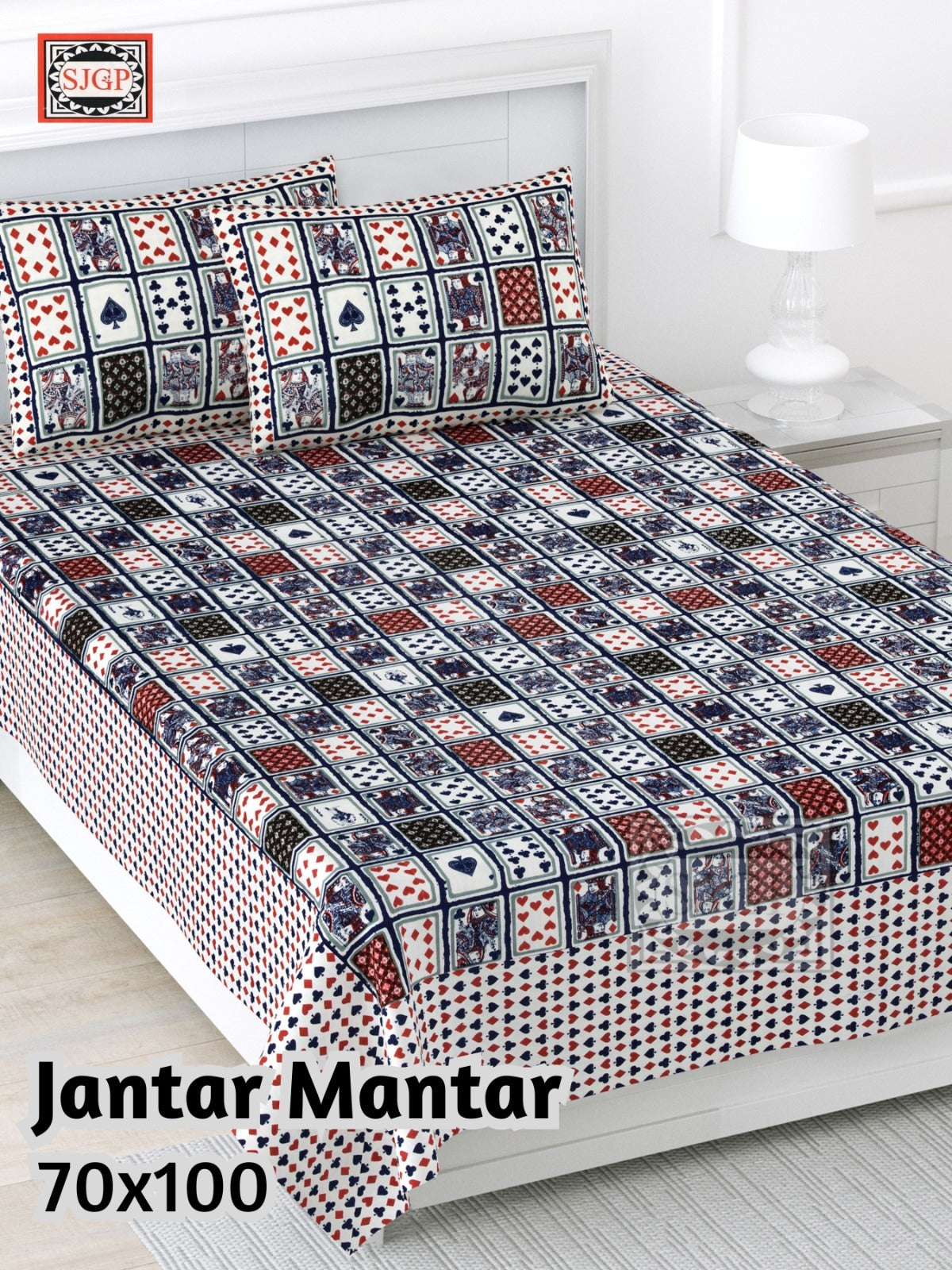 Jantar Mantar Cotton Bedsheet- Multicolor Print (70 x 100 Inches)