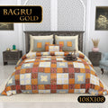 BAGRU GOLD Cotton Bedsheet- Brown Multi Print (108 x 108 Inches)