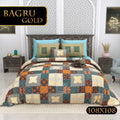 BAGRU GOLD Cotton Bedsheet- Teal Multi Print (108 x 108 Inches)