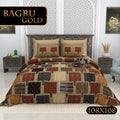 BAGRU GOLD Cotton Bedsheet- Beige Multi Print (108 x 108 Inches)