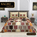 BAGRU GOLD Cotton Bedsheet- Beige Red Multi Print (108 x 108 Inches)