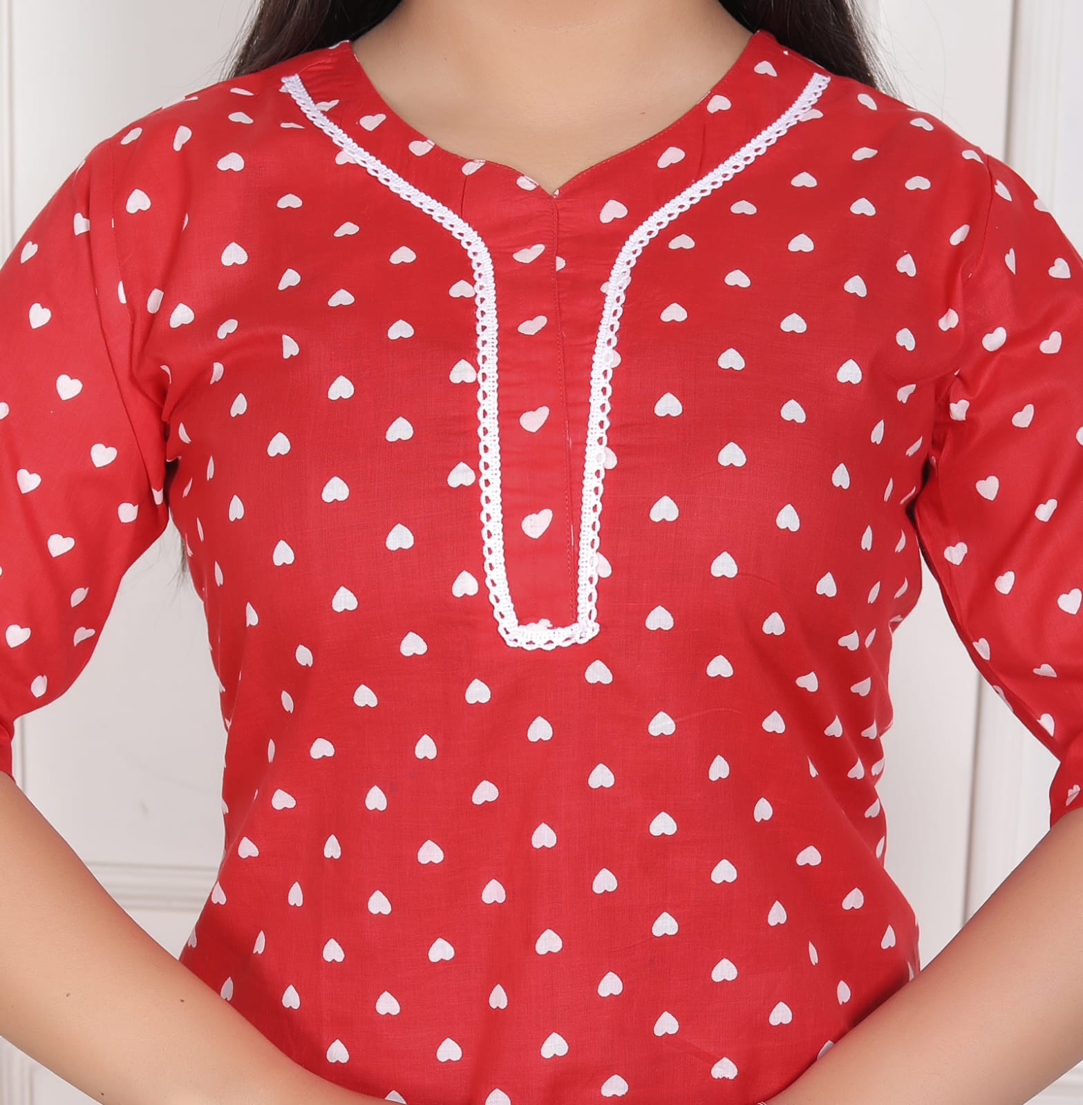 Red Pure Cotton Printed Co-Ord Set