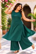 Bottle Green Mirror Worked Co-Ord Set
